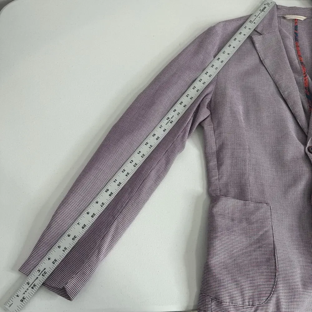 BOB Blazer Jacket Mens IT 50 Blue‎ Check Print Tailored Sport Coat Made in Italy